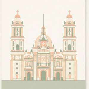 Mexico City cathedral — Minimalist Poster