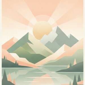 Mountain Sunrise — Minimalist Poster