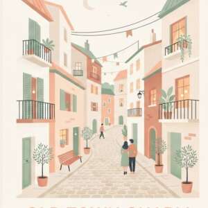 Old Town Street — Minimalist Poster