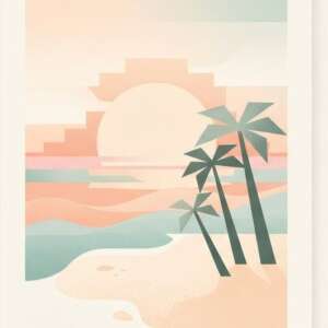 Palm Beach Sunset — Minimalist Poster