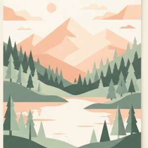 Pine Valley Lake — Minimalist Poster