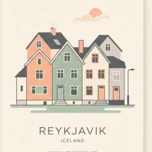 Reykjavik houses — Minimalist Poster