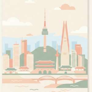 Seoul skyline — Minimalist Poster