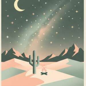 Starry Desert Night — Minimalist Poster