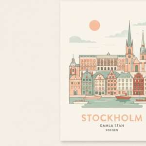 Stockholm old town — Minimalist Poster