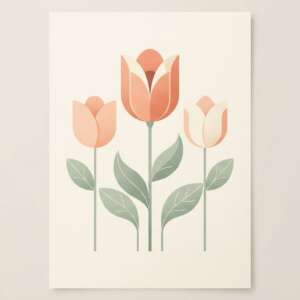 Tulip Trio — Minimalist Poster