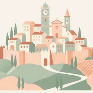 Tuscan Town — Minimalist Poster