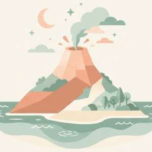 Volcano Island — Minimalist Poster